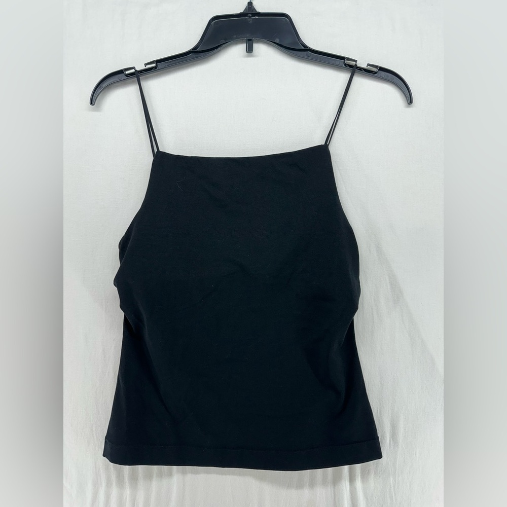 Free People Intimately Tank Top Black Size M‎ Built in Bra Thin Strap Minimalist